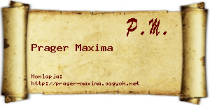 Prager Maxima névjegykártya